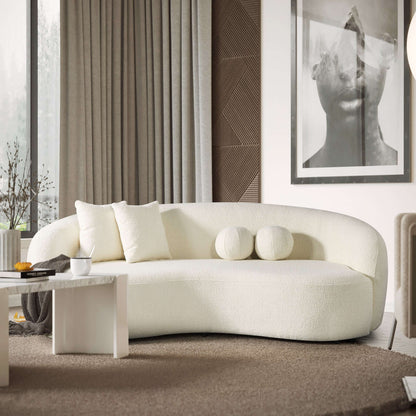 Drake Japandi Style Curvy Boucle Sofa - SOF02600601