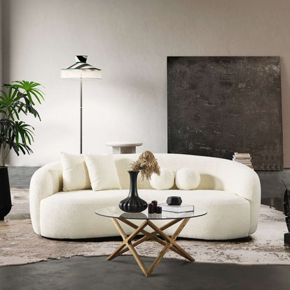 Drake Japandi Style Curvy Boucle Sofa - SOF02600601