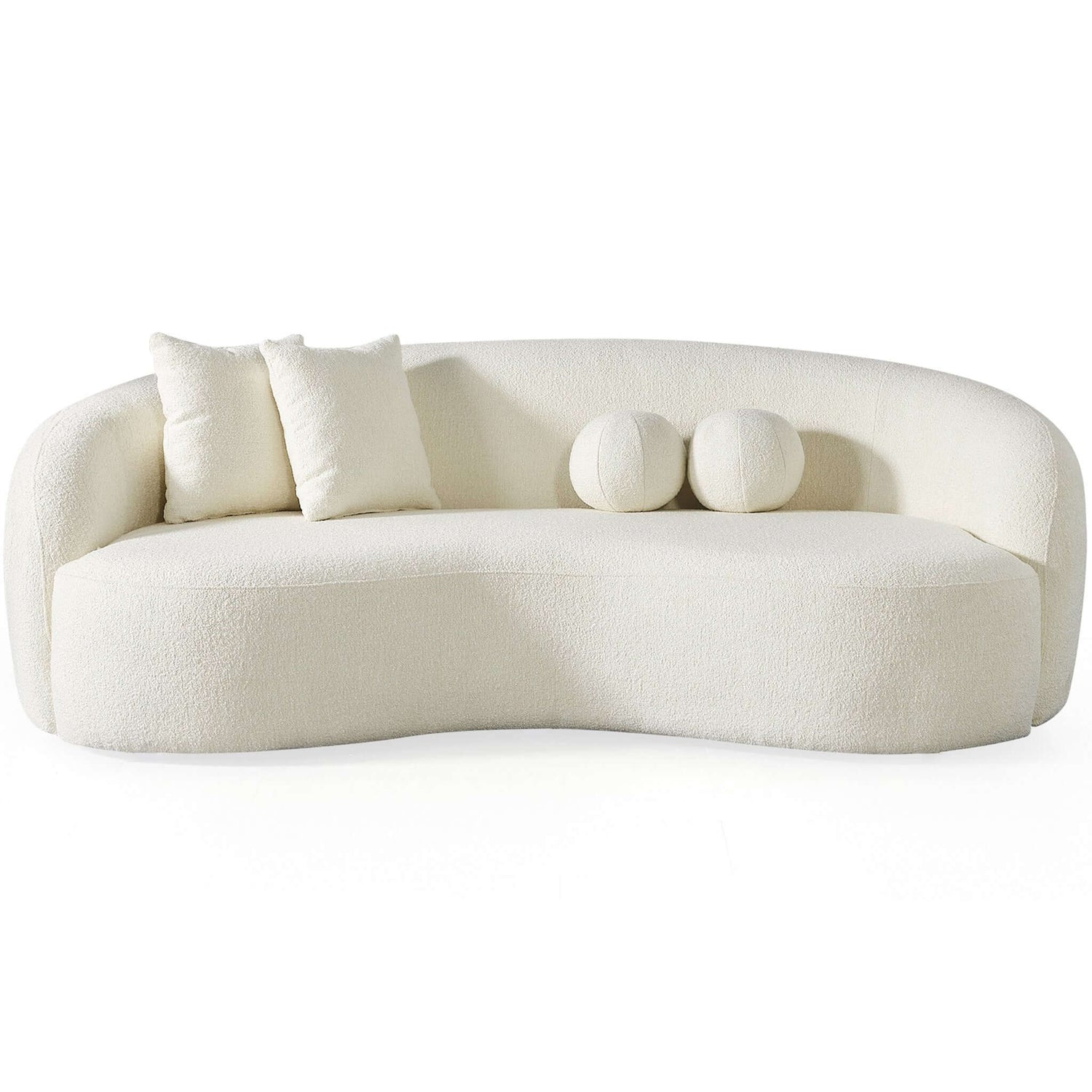 Drake Japandi Style Curvy Boucle Sofa - SOF02600601