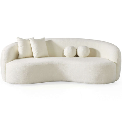 Drake Japandi Style Curvy Boucle Sofa - SOF02600601