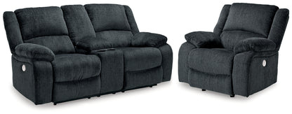 Draycoll Slate Power Reclining Loveseat and Power Recliner - 76504U8