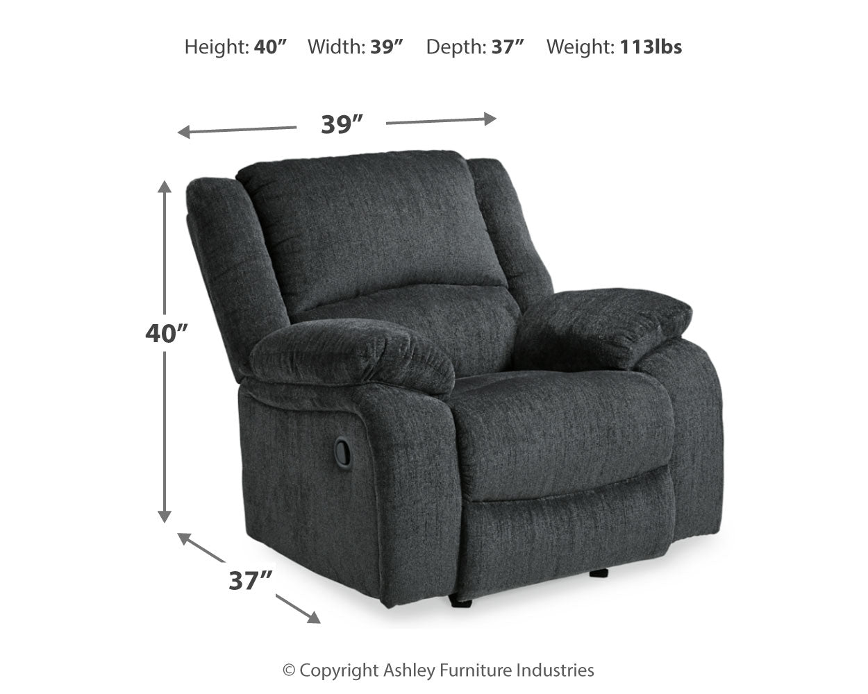 Draycoll Slate Reclining Loveseat with Console and Recliner - 76504U7