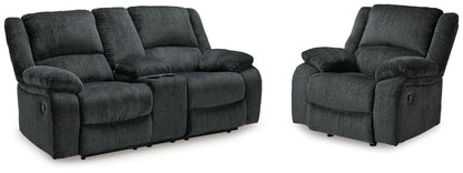 Draycoll Slate Reclining Loveseat with Console and Recliner - 76504U7