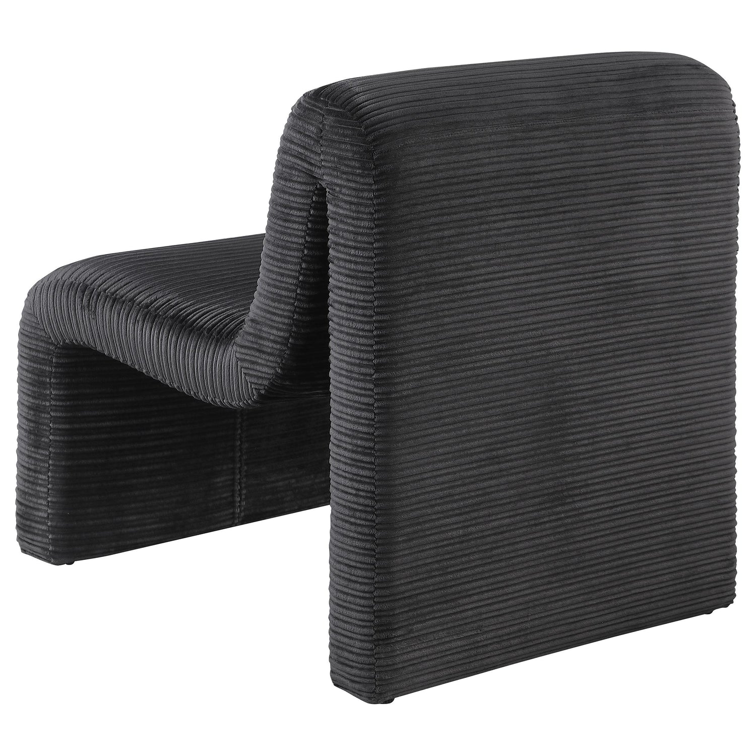 Drayton Upholstered Curved Armless Accent Chair Black - 907526