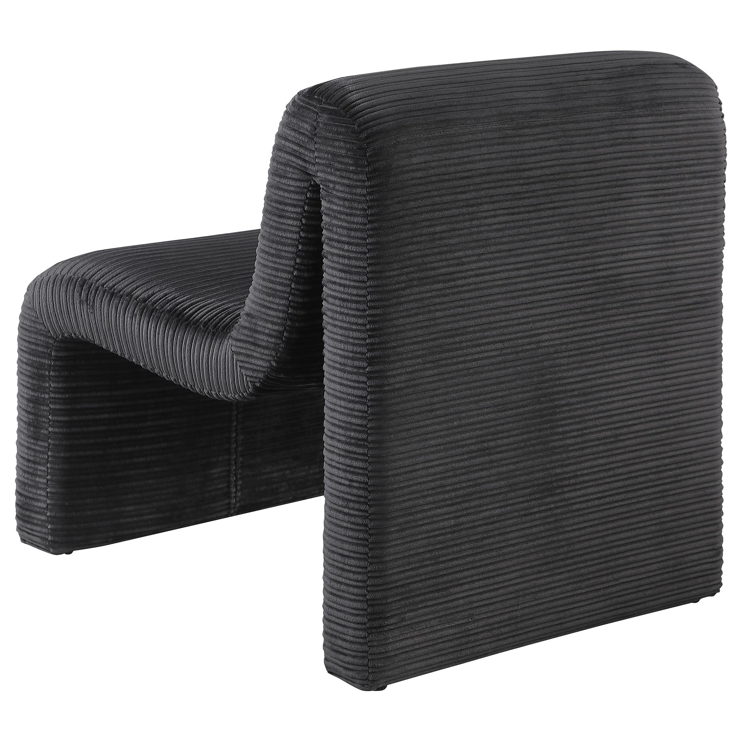Drayton Upholstered Curved Armless Accent Chair Black - 907526