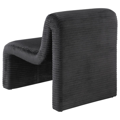 Drayton Upholstered Curved Armless Accent Chair Black - 907526
