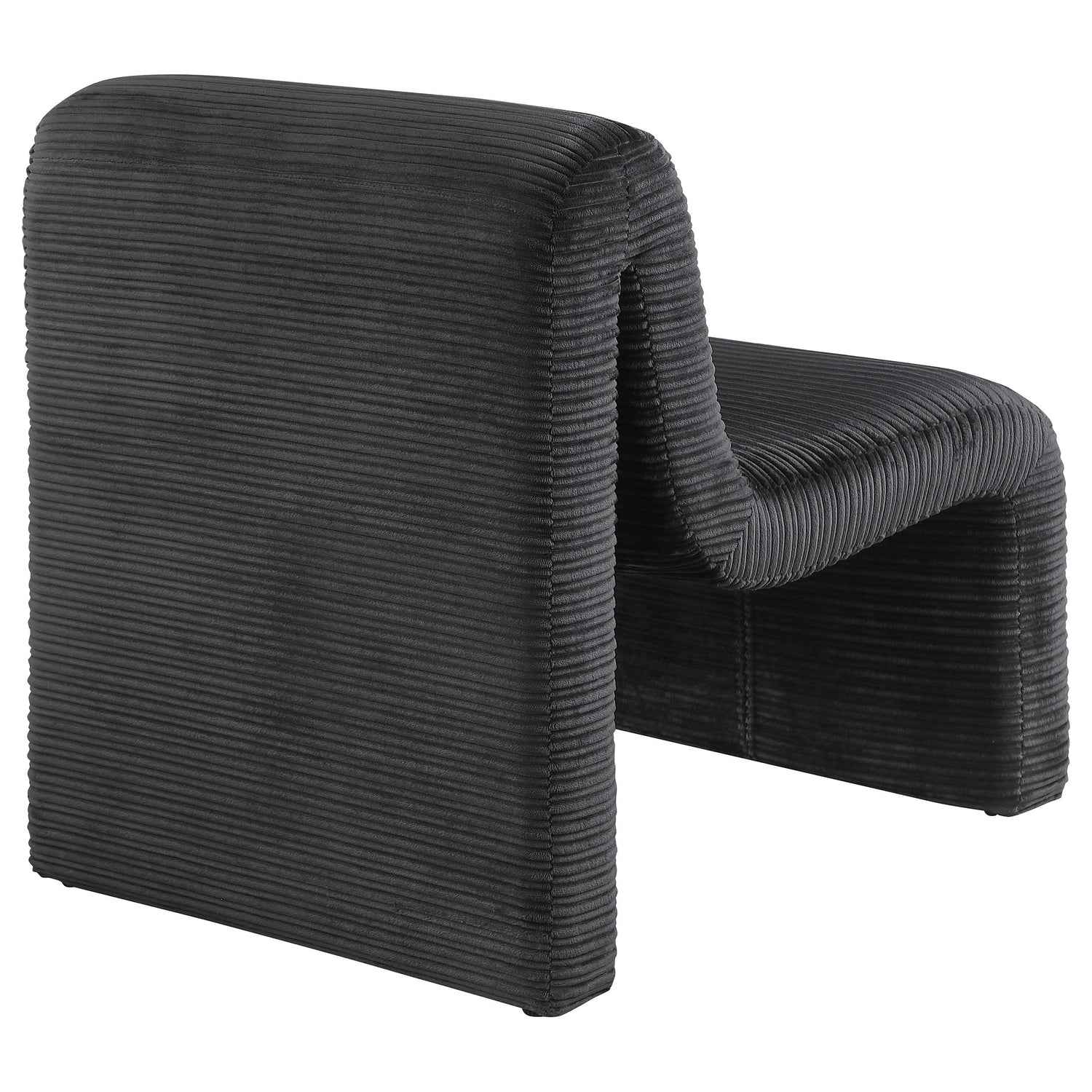 Drayton Upholstered Curved Armless Accent Chair Black - 907526