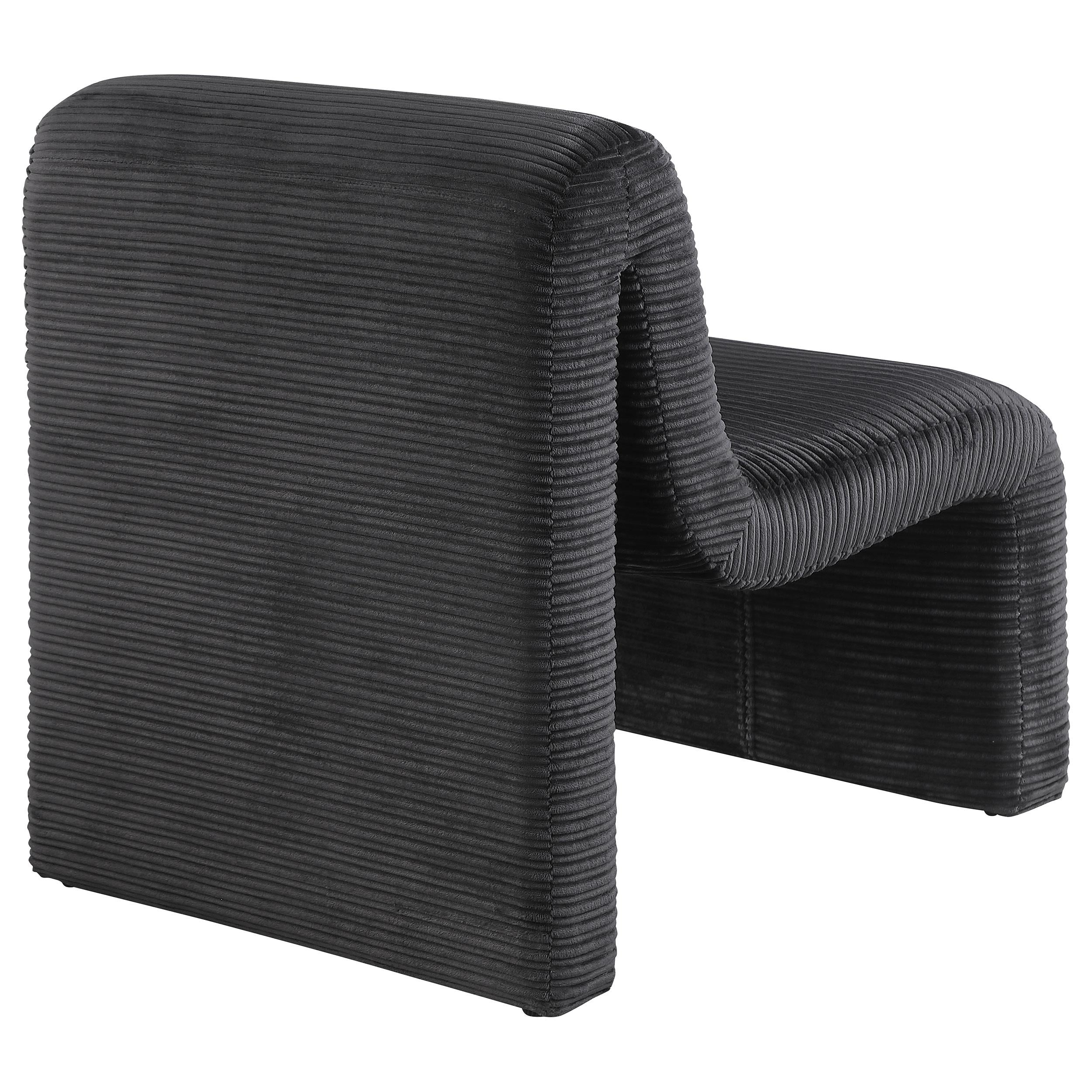 Drayton Upholstered Curved Armless Accent Chair Black - 907526