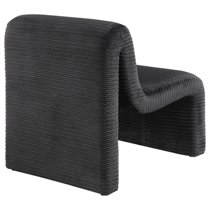 Drayton Upholstered Curved Armless Accent Chair Black - 907526