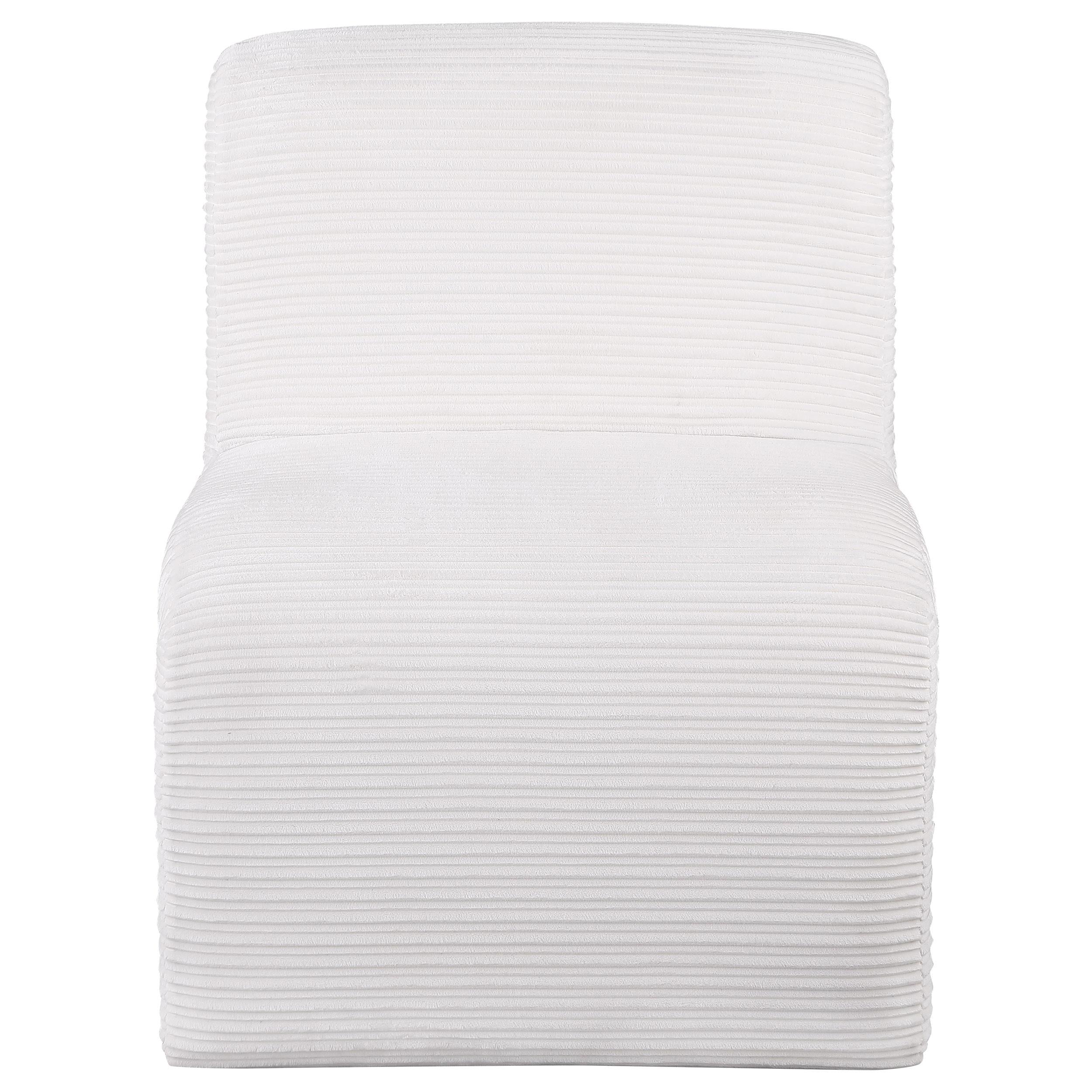 Drayton Upholstered Curved Armless Accent Chair Ivory - 907525