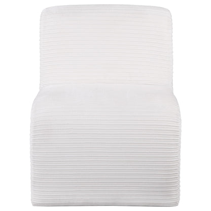 Drayton Upholstered Curved Armless Accent Chair Ivory - 907525