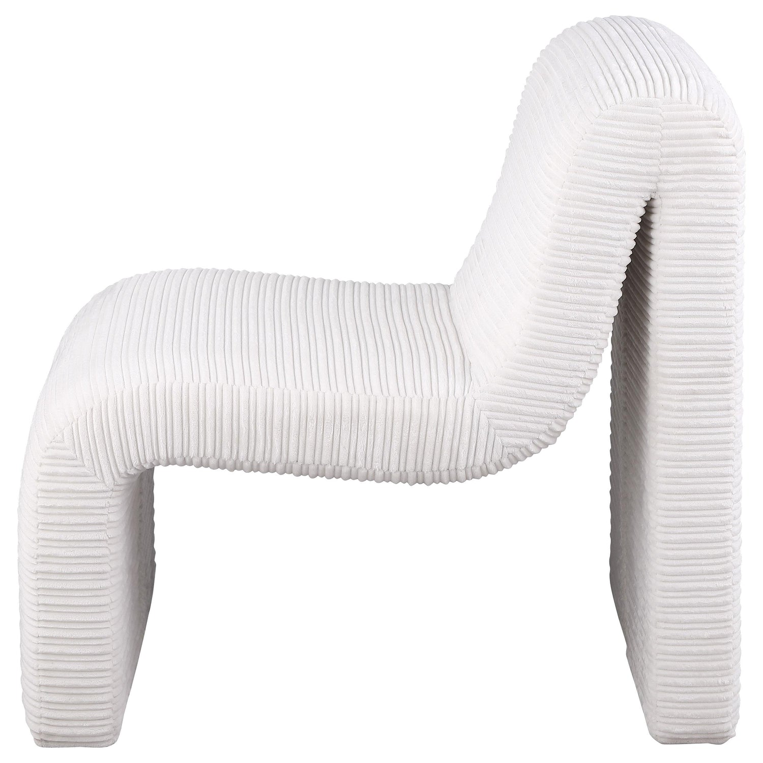 Drayton Upholstered Curved Armless Accent Chair Ivory - 907525