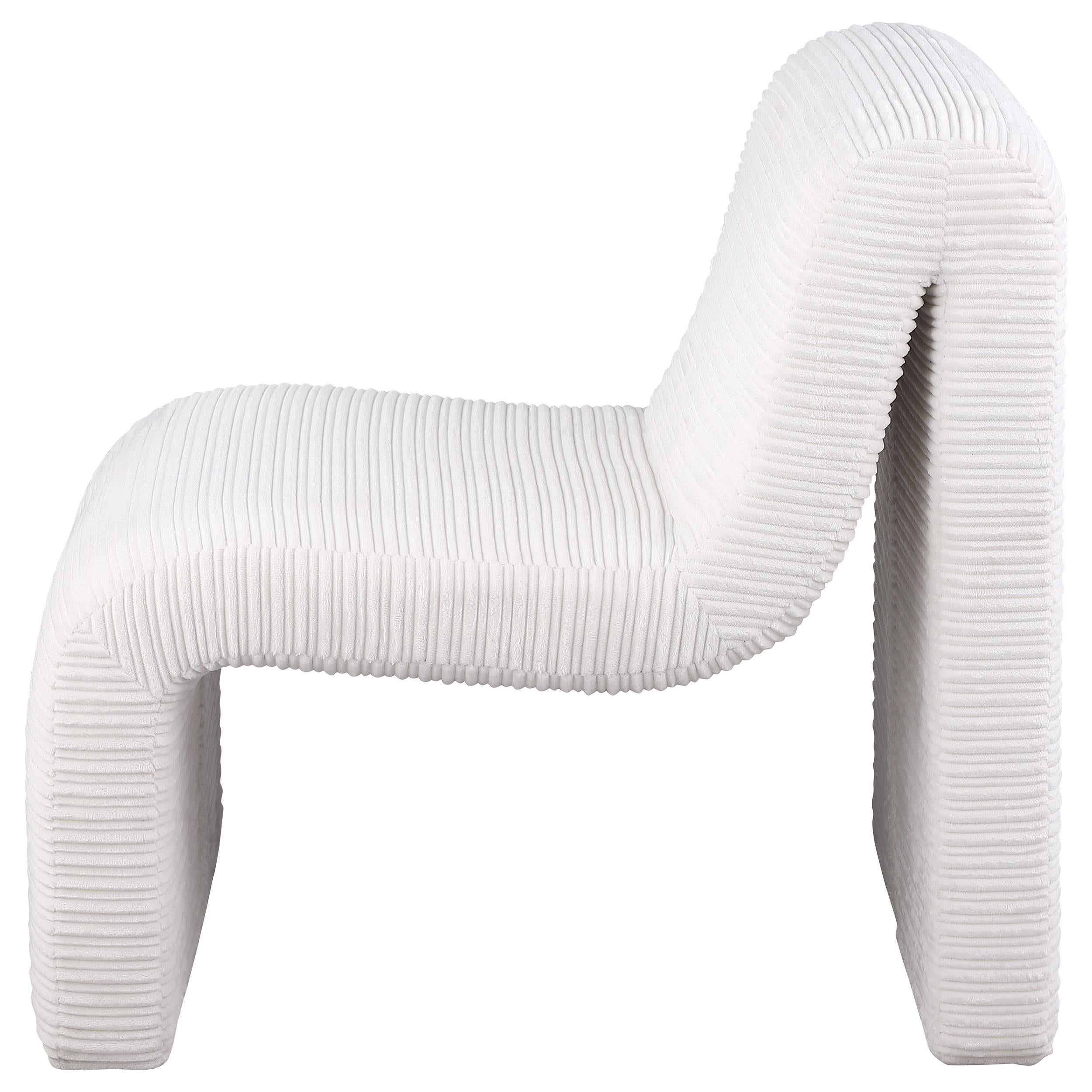 Drayton Upholstered Curved Armless Accent Chair Ivory - 907525