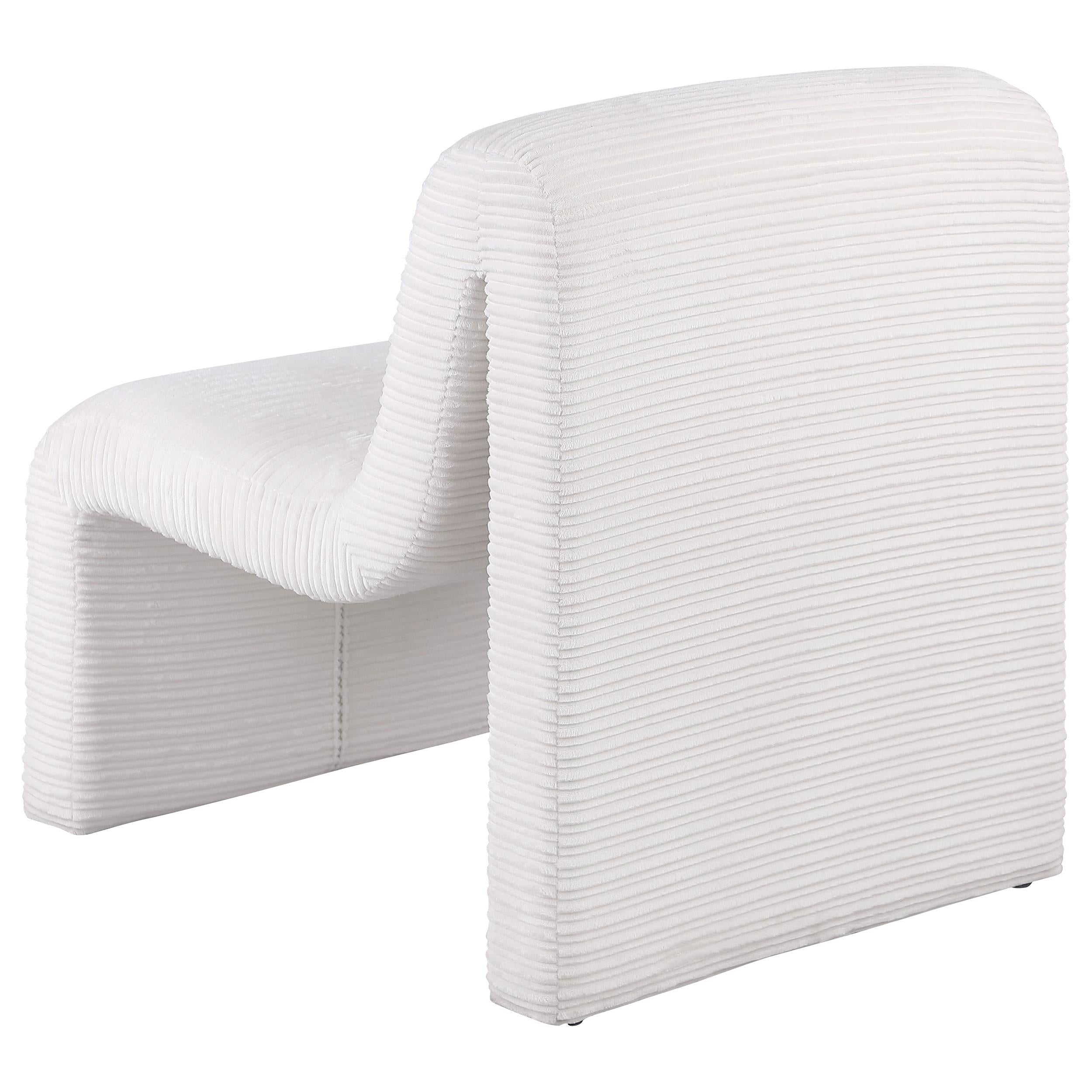 Drayton Upholstered Curved Armless Accent Chair Ivory - 907525