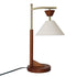 Dreamlight Table Lamp, Brown Solid Wood Base with Elegant Cone Linen Shade - TBL04202701