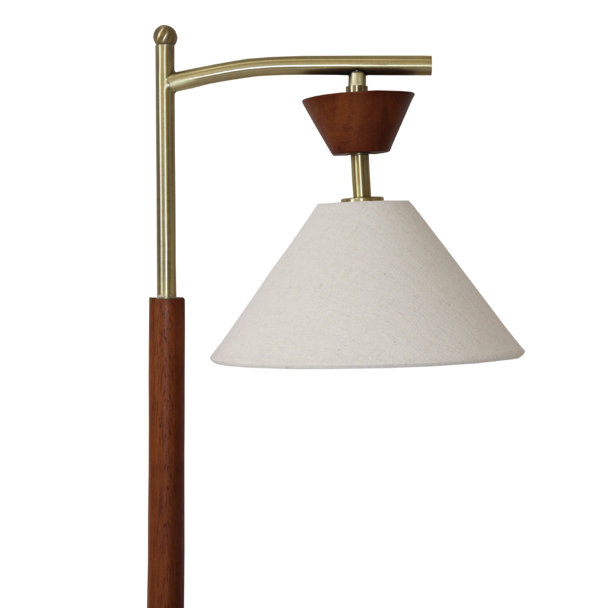 Dreamlight Table Lamp, Brown Solid Wood Base with Elegant Cone Linen Shade - TBL04202701