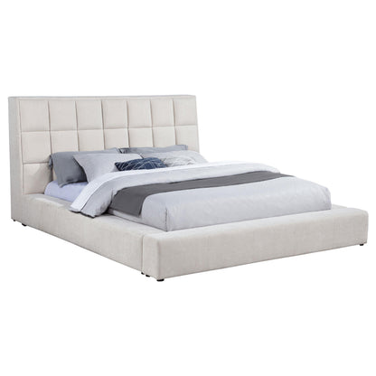 Dreux Upholstered California King Panel Platform Bed Cream - 315948CRMKW