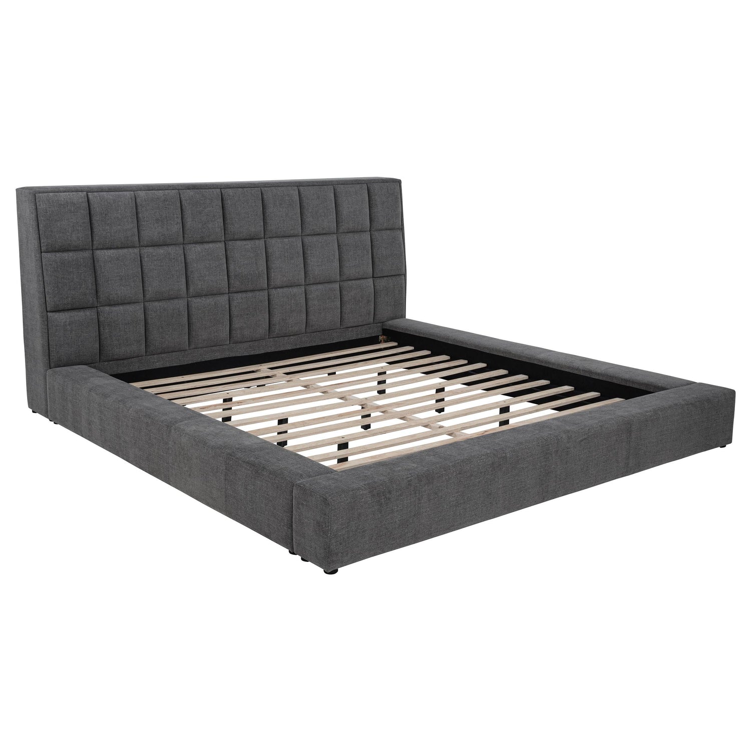 Dreux Upholstered California King Panel Platform Bed Grey - 315948GRYKW