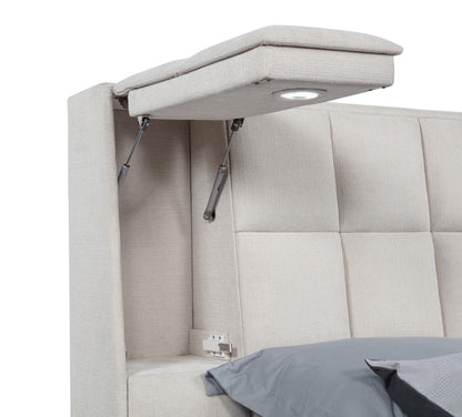 Dreux Upholstered Eastern King Panel Platform Bed Cream - 315948CRMKE