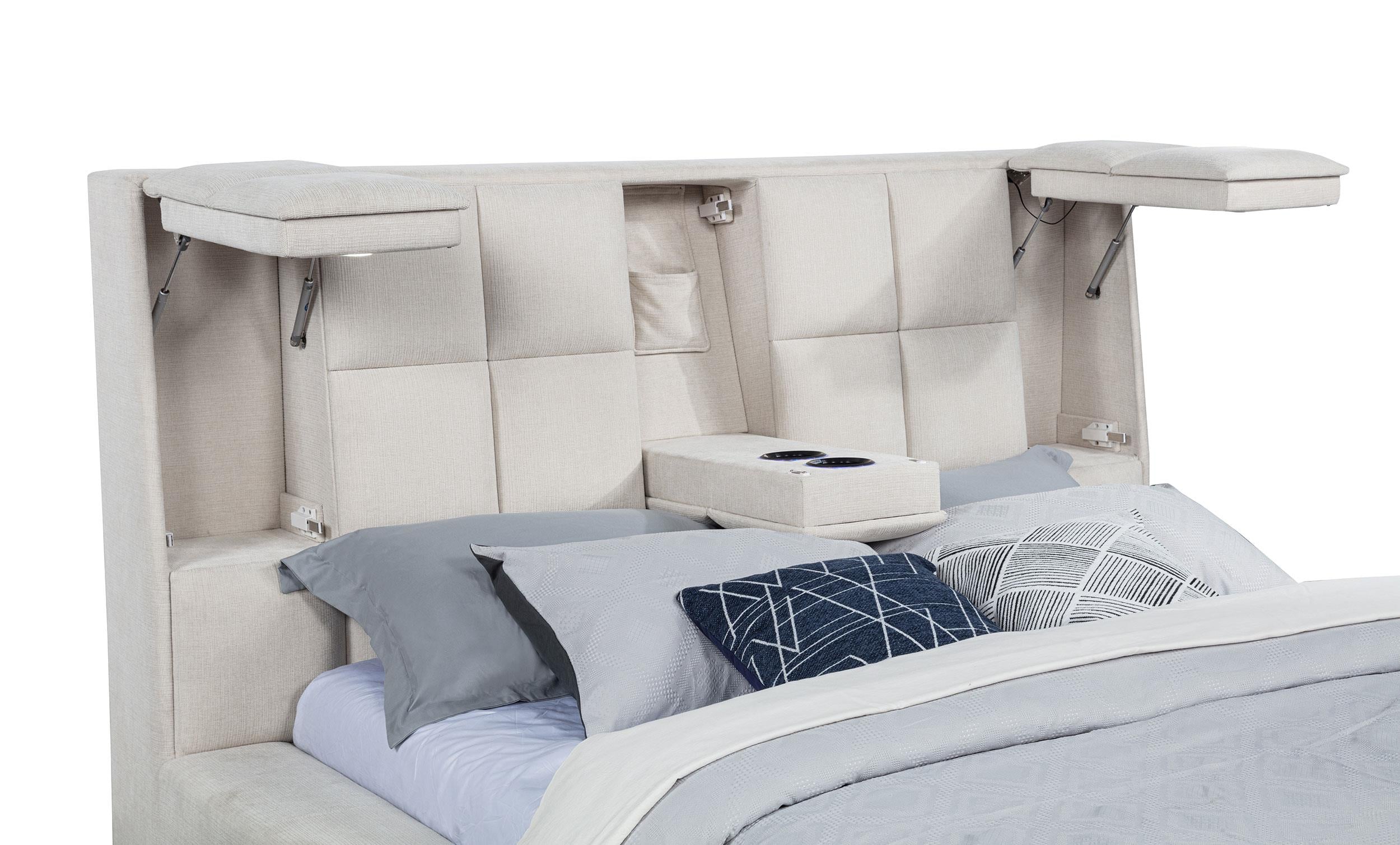 Dreux Upholstered Eastern King Panel Platform Bed Cream - 315948CRMKE