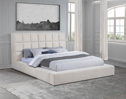 Dreux Upholstered Eastern King Panel Platform Bed Cream - 315948CRMKE
