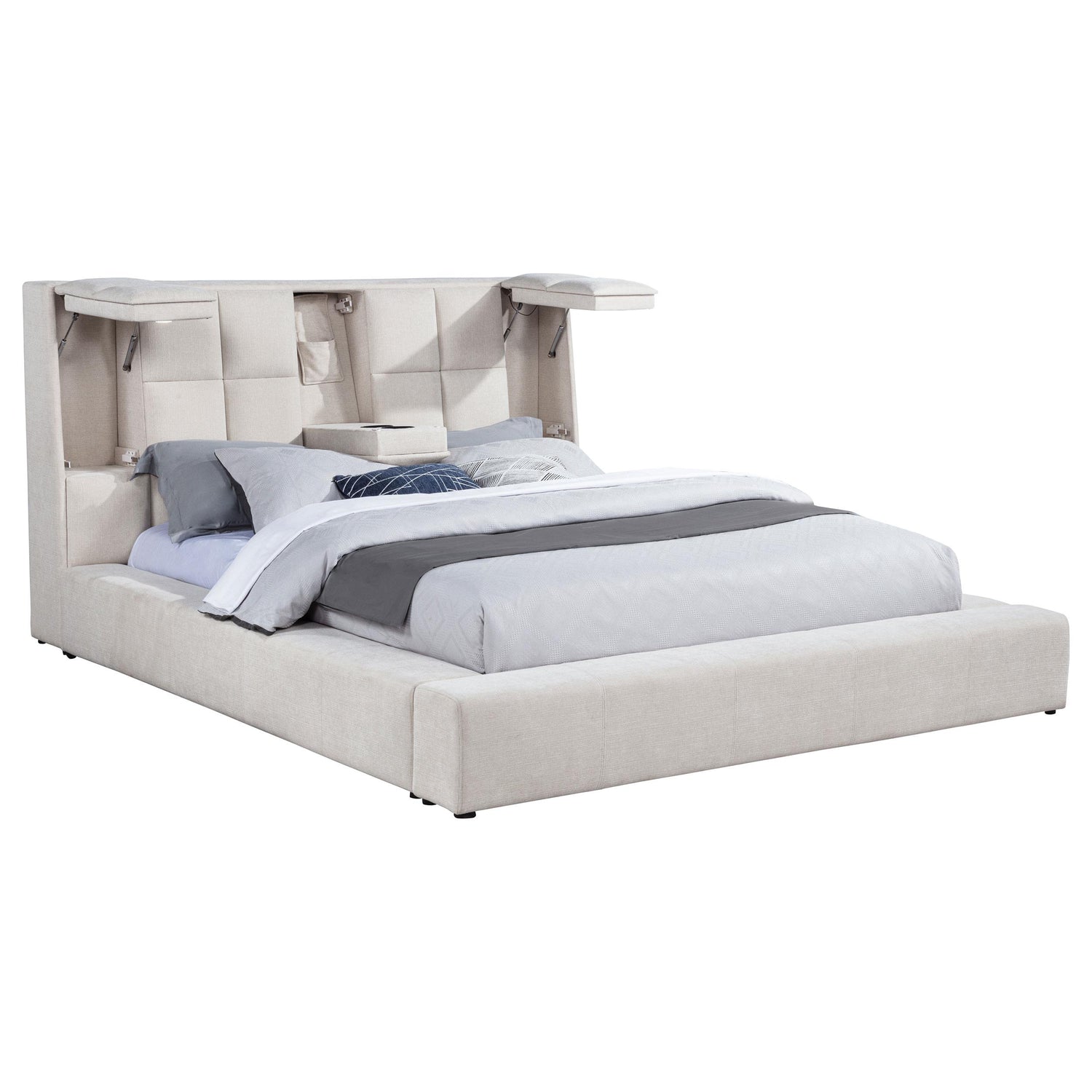 Dreux Upholstered Eastern King Panel Platform Bed Cream - 315948CRMKE