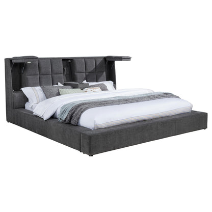 Dreux Upholstered Eastern King Panel Platform Bed Grey - 315948GRYKE