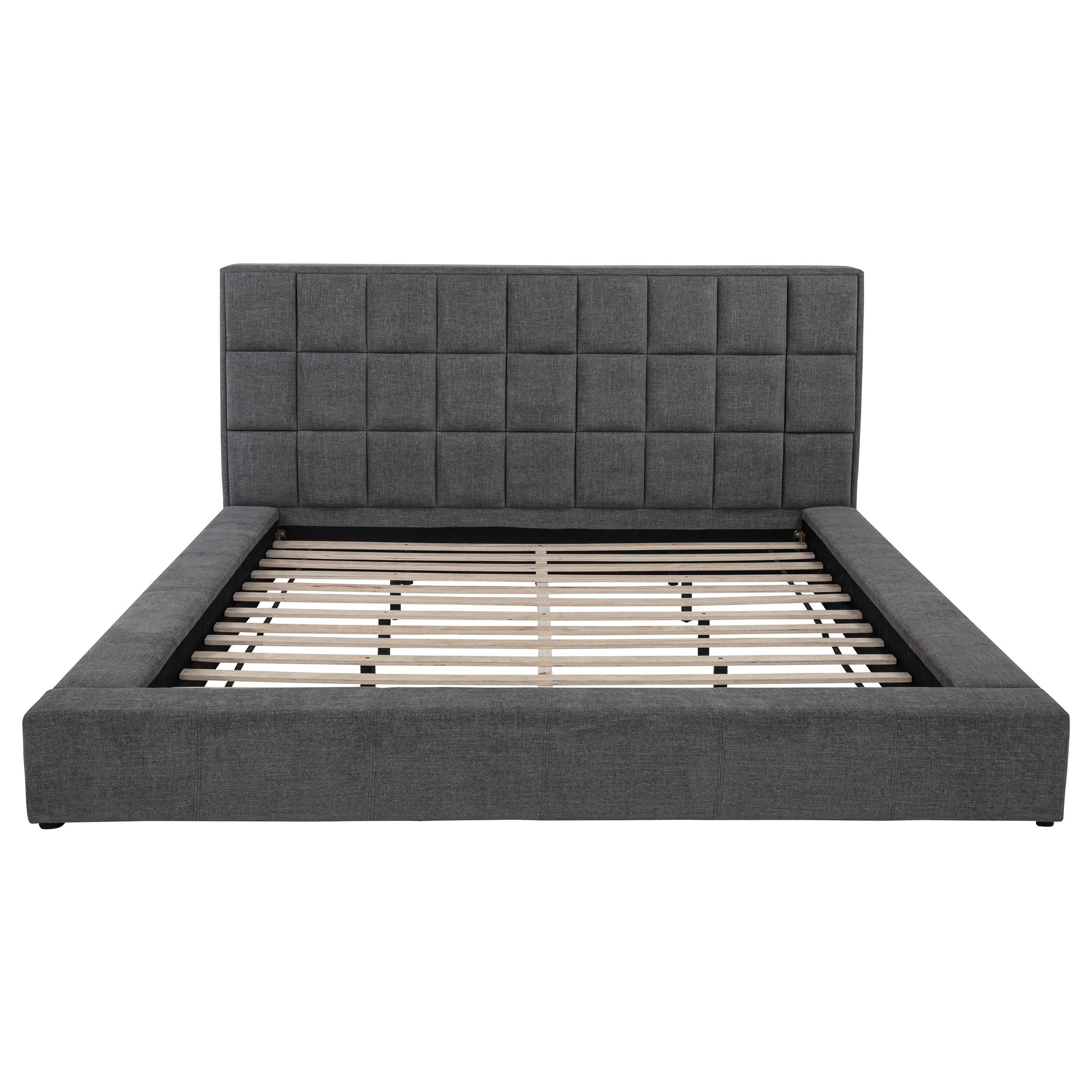 Dreux Upholstered Eastern King Panel Platform Bed Grey - 315948GRYKE