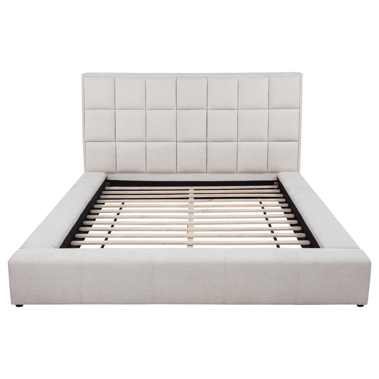 Dreux Upholstered Queen Panel Platform Bed Cream - 315948CRMQ