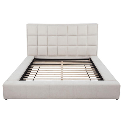 Dreux Upholstered Queen Panel Platform Bed Cream - 315948CRMQ