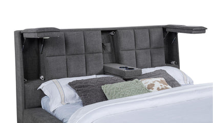 Dreux Upholstered Queen Panel Platform Bed Grey - 315948GRYQ