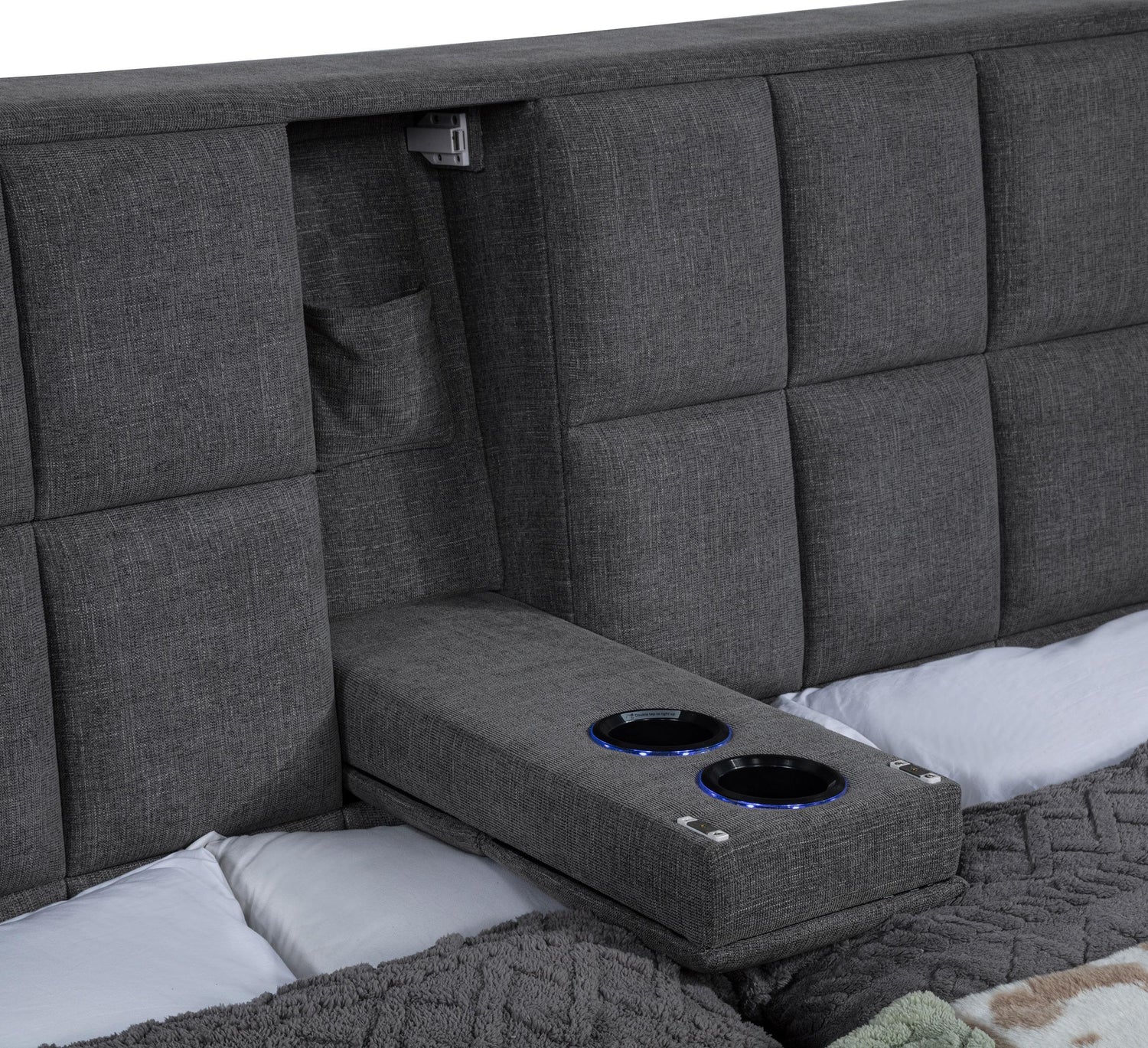 Dreux Upholstered Queen Panel Platform Bed Grey - 315948GRYQ