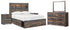 Drystan Full Bookcase Bed with 4 Storage Drawers with Mirrored Dresser and 2 Nightstands in Multi from Ashley - Luna Furniture