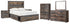 Drystan Full Bookcase Bed with 4 Storage Drawers with Mirrored Dresser, Chest and 2 Nightstands in Multi - PKG003345