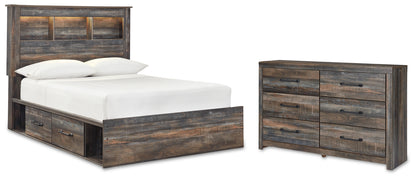Drystan Full Bookcase Storage Bed and Dresser - B211B100