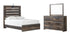 Drystan Full Panel Bed with Mirrored Dresser in Multi - PKG007526