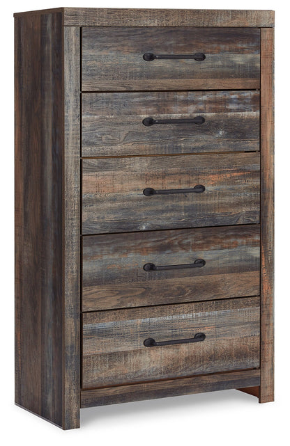 Drystan King Panel Bed with Mirrored Dresser, Chest and 2 Nightstands in Multi from Ashley - Luna Furniture