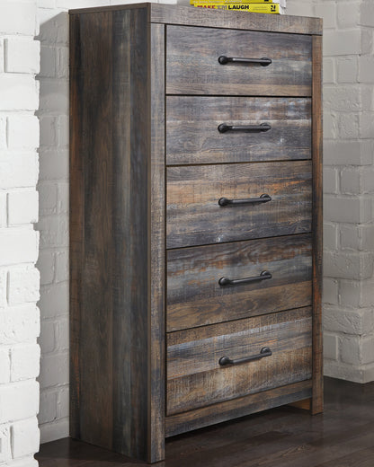 Drystan King Panel Headboard Bed with Mirrored Dresser and Chest in Multi from Ashley - Luna Furniture