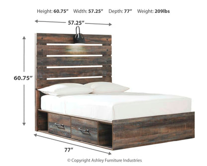 Drystan Multi Full Panel Bed and 2 Nightstands - B211B78