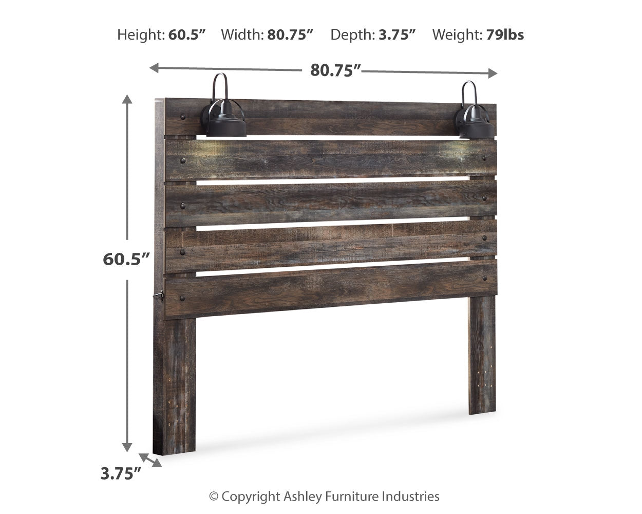 Drystan Multi King Panel Headboard with Metal Frame, Dresser, Mirror, and Nightstand - B211B71
