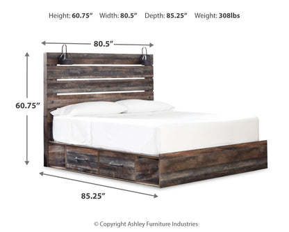 Drystan Multi King Panel Storage Bed and 2 Nightstands - B211B84