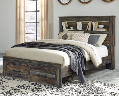 Drystan Multi Queen Bookcase Storage Bed, Chest and 2 Nightstands - B211B69