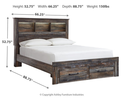 Drystan Multi Queen Bookcase Storage Bed, Chest and 2 Nightstands - B211B69