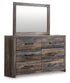 Drystan Multi Queen Bookcase Storage Bed, Dresser, Mirror and 2 Nightstands - B211B19