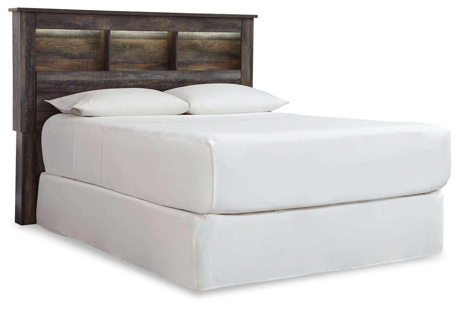 Drystan Queen/Full Bookcase Headboard Bed with Mirrored Dresser, Chest and 2 Nightstands in Multi from Ashley - Luna Furniture