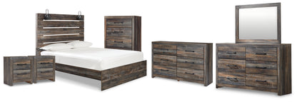 Drystan Queen Panel Bed, 2 Dressers, Mirror, Chest and 2 Nightstands - B211B104