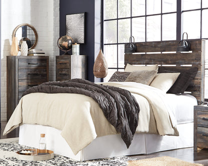 Drystan Queen Panel Headboard Bed with Mirrored Dresser in Multi from Ashley - Luna Furniture