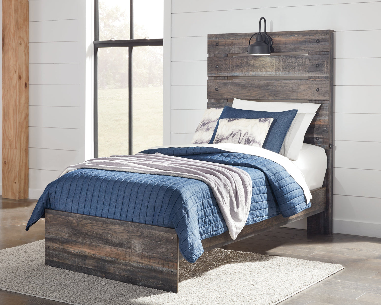 Drystan Twin Panel Bed with Dresser and Nightstand in Multi - PKG020436
