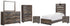 Drystan Twin Panel Bed with Mirrored Dresser, Chest and 2 Nightstands in Multi - PKG003227