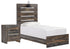 Drystan Twin Panel Bed with Nightstand in Multi - PKG000706
